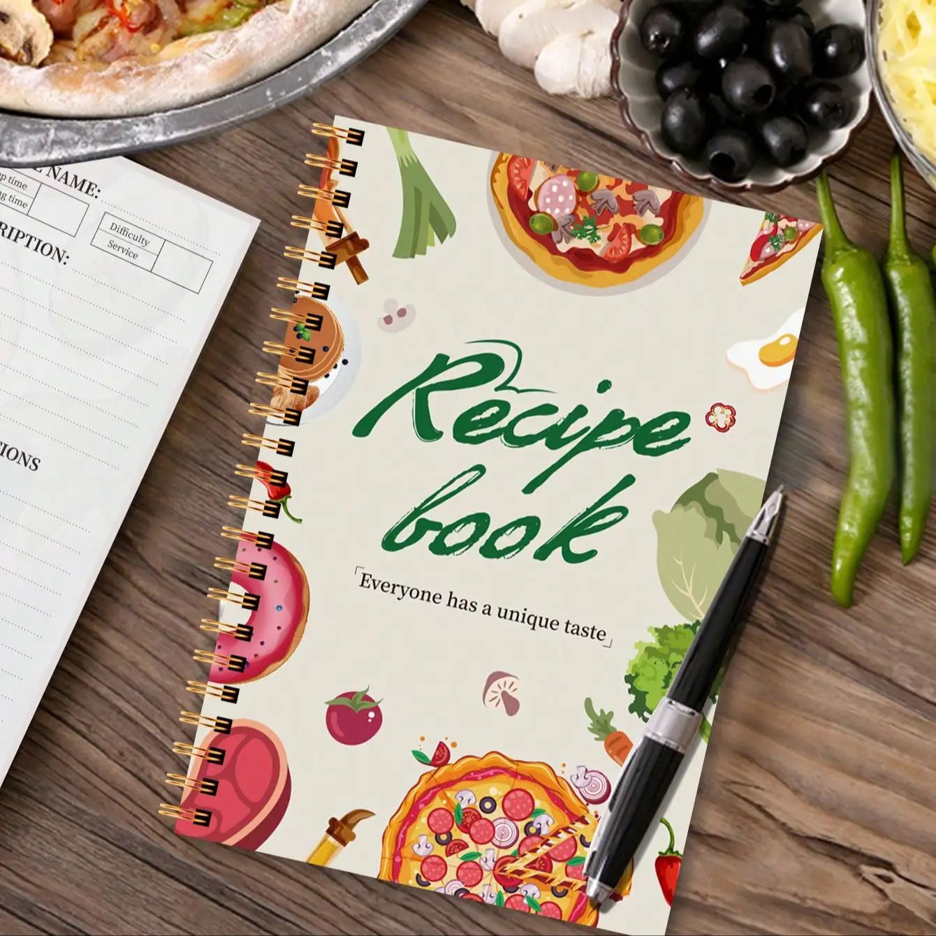 Home Cooking Book - A5 Recipe Book with Full-Color Pages,