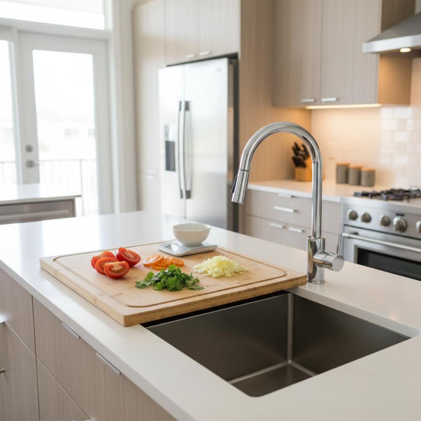 Over the Sink Cutting Board Mu - đánh giá và giá Home Cooking Usa