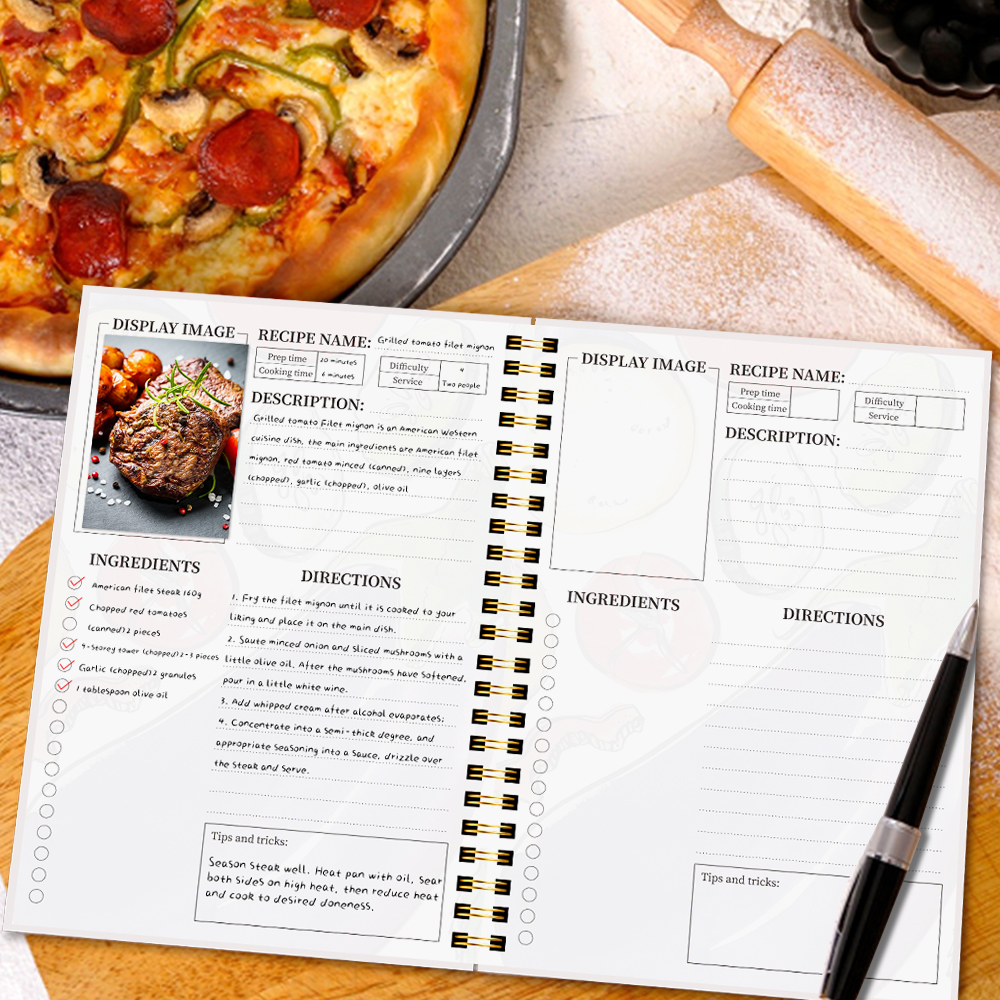 A5 Recipe Book with Full-Color - đánh giá và giá Home Cooking Book